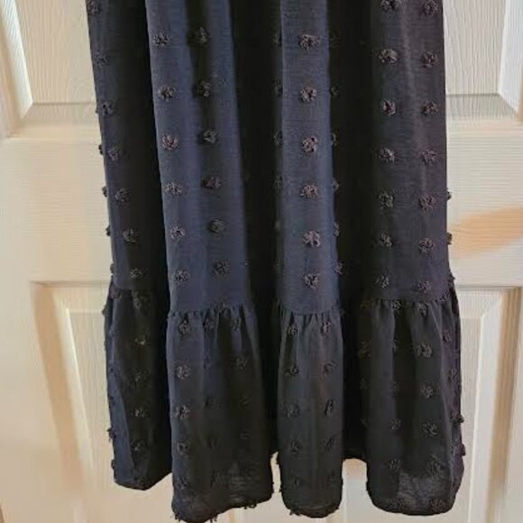 Black Chenille, Ruffle Hem Dress. Size Small - Picture 9 of 15